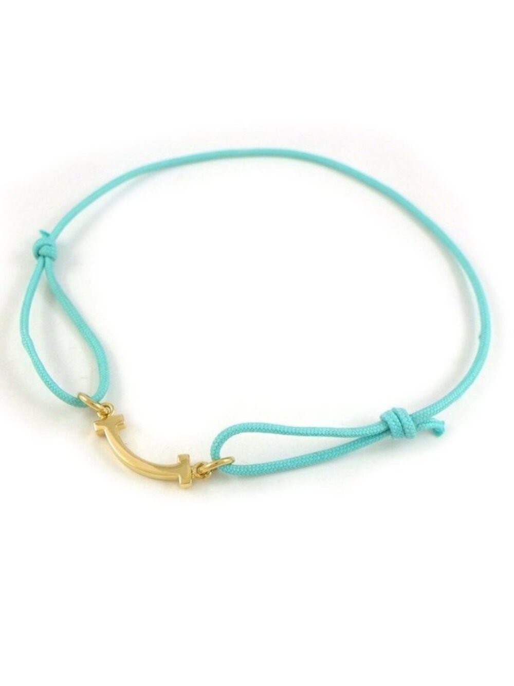 Tiffany & Co Bracelet T Smile Mini Micro Charity 18k Yellow Gold Blue Code